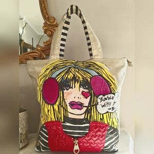 Betsey Johnson Rare Vintage "Bundle Up With Me" Gold Tote Bag | GUC